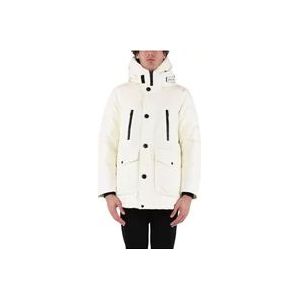 Woolrich Arctic Parka met Verborgen Dubbele Rits , White , Heren , Maat: XS