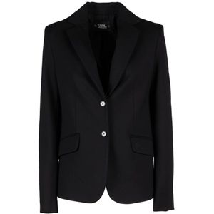 Karl Lagerfeld, Dames, Jassen, Zwart, Maat: XS Viscose,