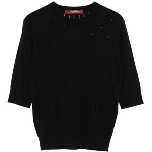 Max Mara Studio, Dames, Truien, Zwart, Maat: XS Zijde,