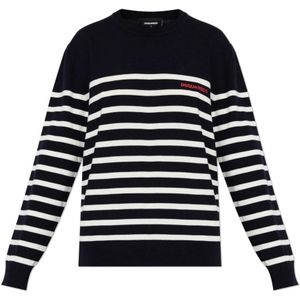 Dsquared2, Dames, Truien, Blauw, Maat: XS Wol,