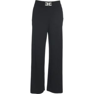 Elisabetta Franchi, Dames, Broeken, Zwart, Maat: M Viscose,
