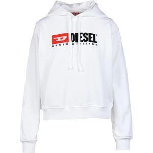 Diesel, Dames, Sweatshirts & Hoodies, Wit, Maat: XS Katoen,