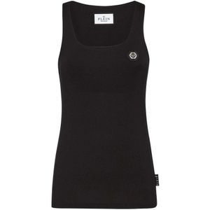 Philipp Plein, Dames, Tops, Zwart, Maat: XS Katoen,