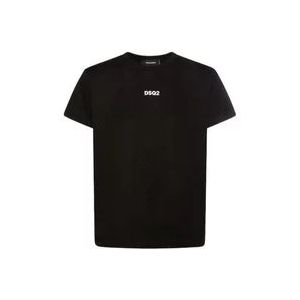 Dsquared2 Noir Tee-Shirt Update Casual Garderobe , Black , Heren , Maat: L