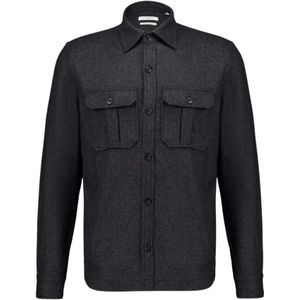 Boglioli, Heren, Overhemden, Grijs, Maat: M Wol,