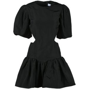 Msgm, Dames, Jurken, Zwart, Maat: S Linnen,