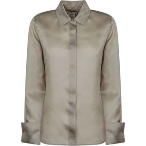 Max Mara, Dames, Blouses & Shirts, Groen, Maat: S Zijde,