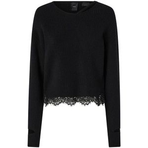 Pinko, Dames, Truien, Zwart, Maat: L Wol,