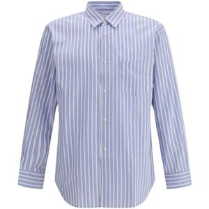 Comme des Garçons, Heren, Overhemden, Blauw, Maat: S Katoen,