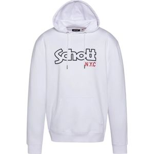 Schott Nyc, Heren, Sweatshirts & Hoodies, Wit, Maat: M Katoen,