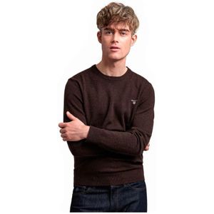 Gant, Heren, Sweatshirts & Hoodies, Bruin, Maat: XL Wol,