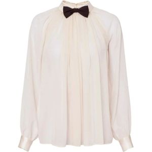 Elisabetta Franchi, Dames, Blouses & Shirts, Geel, Maat: S Satijn,