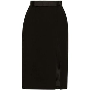 Dolce & Gabbana, Dames, Rokken, Zwart, Maat: S Wol,