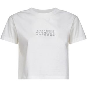 MM6 Maison Margiela, Dames, Tops, Wit, Maat: M