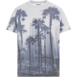 Guess Jeans - T-shirt - Grijs - Katoen/Polyester - Bloemenpatroon