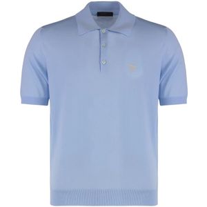 Prada, Heren, Tops, Blauw, Maat: M Wol,