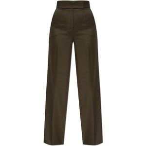 Max Mara, Dames, Broeken, Groen, Maat: 3XS Wol,