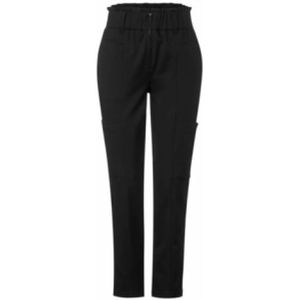 Street One - Paperbag Joggpants - Zwart - Dames - Sportbroeken