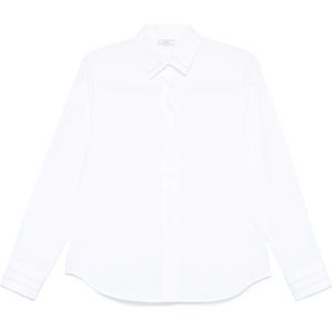 Peserico, Dames, Blouses & Shirts, Wit, Maat: S Katoen,