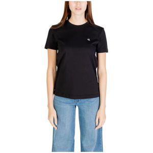 Calvin Klein Jeans, Dames, Tops, Zwart, Maat: S Katoen,