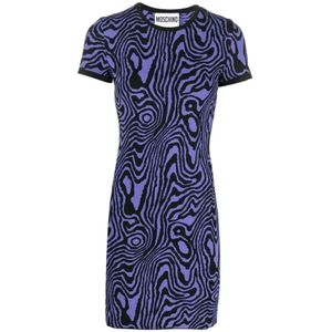 Moschino, Dames, Jurken, Blauw, Maat: M Viscose,