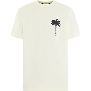 Palm Angels, Heren, Tops, Beige, Maat: M Katoen,