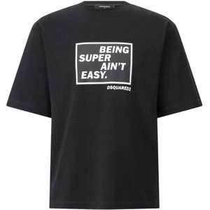Dsquared2 - T-shirt - Zwart - Grafisch Logo Print