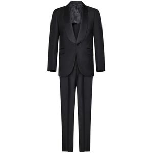 Franzese Collection, Heren, Pakken, Zwart, Maat: 2XL Wol,