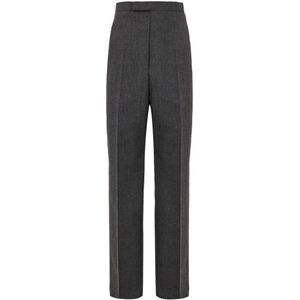 Thom Browne, Heren, Broeken, Grijs, Maat: XL Wol,