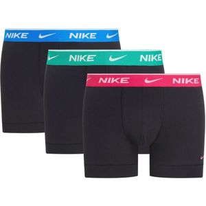 Nike Everyday Cotton Stretch Trunk 3-Pack Boxer , Black , Heren , Maat: XS