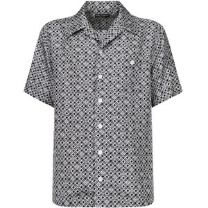 Dolce & Gabbana, Heren, Overhemden, Grijs, Maat: M Zijde,