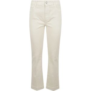 Sportmax, Dames, Broeken, Beige, Maat: W28 Katoen,