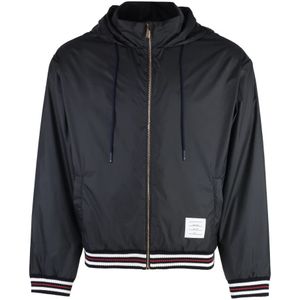 Thom Browne, Heren, Jassen, Blauw, Maat: M Nylon,