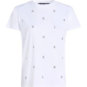 Karl Lagerfeld, Dames, Tops, Wit, Maat: S Katoen,