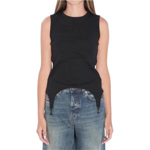 Jean Paul Gaultier, Dames, Tops, Zwart, Maat: L Katoen,