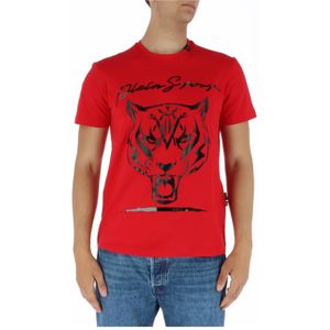Plein Sport - Dynamic - T-shirt - Rood - Korte Mouwen - Ronde Hals