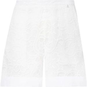 Twinset Witte Kant Shorts , White , Dames , Maat: XS