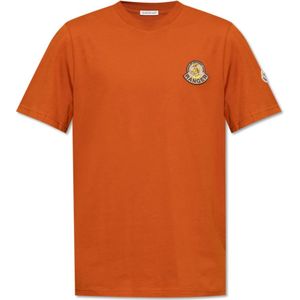 Moncler, Heren, Tops, Oranje, Maat: S Katoen,