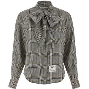 Thom Browne, Dames, Blouses & Shirts, Veelkleurig, Maat: XS Tweed,