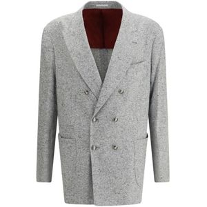 Brunello Cucinelli, Heren, Jassen, Grijs, Maat: 3XL Wol,
