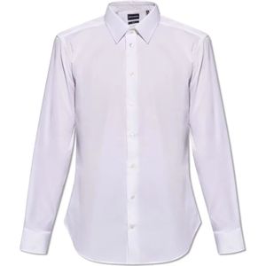 Emporio Armani, Heren, Overhemden, Wit, Maat: S Katoen,