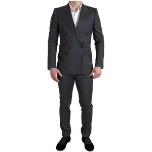 Dolce & Gabbana, Heren, Pakken, Grijs, Maat: S Wol,