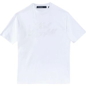 Karl Lagerfeld, Heren, Tops, Wit, Maat: M Katoen,
