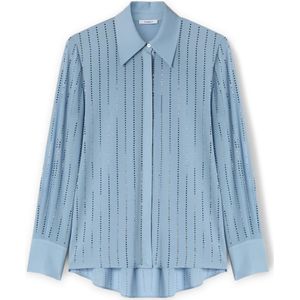 Motivi, Dames, Blouses & Shirts, Blauw, Maat: 2XS Poliester,