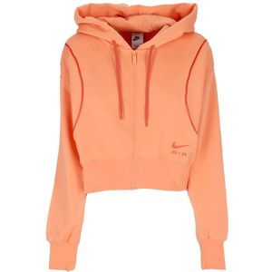 Nike Air Fleece Zip Hoodie Orange , Orange , Dames , Maat: L