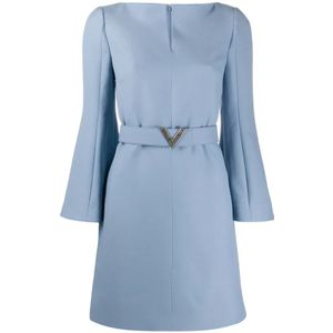 Valentino, Dames, Jurken, Blauw, Maat: M Zijde,