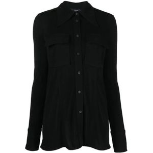 Proenza Schouler, Dames, Blouses & Shirts, Zwart, Maat: XS Viscose,