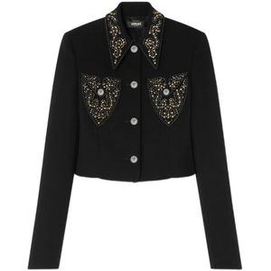 Versace, Dames, Jassen, Zwart, Maat: S Wol,