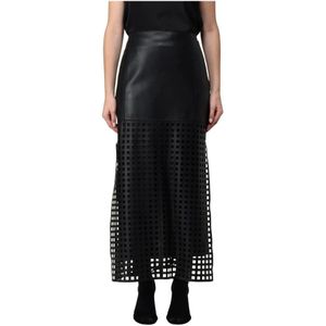 Emporio Armani, Dames, Rokken, Zwart, Maat: XS Leer,