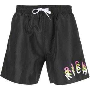 John Richmond, Heren, Badkleding, Zwart, Maat: L Poliester,